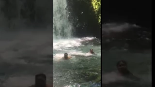 Girls jump off waterfall in bridal veil Oregon