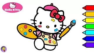 Hello Kitty Painting Coloring Book Page Hello Kitty Sanrio Coloring Book Page