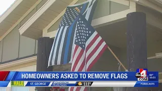 HOA asks woman to remove flag supporting police