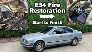 Restoring a Blower Motor Fire Victim BMW E34 From Total Loss to Roadworthy Again!