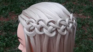 Trenza cascada con nudos | Trenzas fáciles | La reina de las trenzas