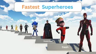 Fastest superheroes characters comparison in 3d | Fastest character | Superheroes speed Comparison