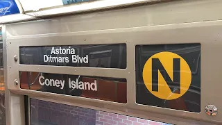 BMT Broadway Express: R68 (N) Train [Coney Island-Stillwell Av to Astoria-Ditmars Blvd]