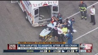 Teen airlifted to hospital after jet ski crash