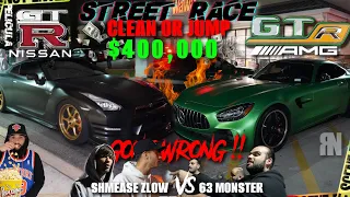 DRAMA IT GETS HEATED INSANE POV Nissan R35 GTR VS Mercedes-Benz AMG GT R STREET RACE JUMP OR CLEAN?