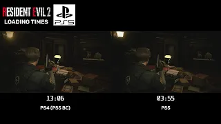 Resident Evil RE 2 - PS4(BC) vs PS5 Loading Times