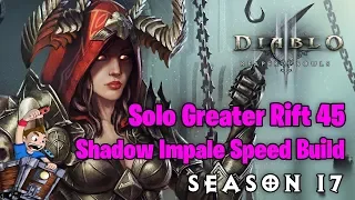 Season 17 Solo Greater Rift 45 Shadow Impale Speed Demon Hunter Build Diablo 3 - Nintendo Switch