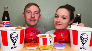 МУКБАНГ KFC ОСТРЫЙ САНДЕРС БАСКЕТ ШЕФ БУРГЕР ДЕЛЮКС НАГГЕТС БОКС MUKBANG KFC SHARP SANDERS BASKET