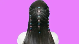 Penteado infantil, fácil  com elastiquinho* cabelo curto