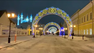 KAZAN KREMLIN in Christmas Lights! Kazan, Russia in The Winter 2022-2023
