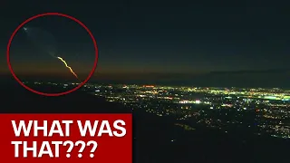 Trail of light, contrail over Arizona caused by rocket launch