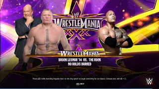 Brock Lesnar Vs The Rock - No Holds Barred Match | WWE 2k24