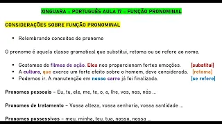 IDIB - PORTUGUÊS - AULÃO 17 - XINGUARA/PA - FUNÇÃO PRONOMINAL