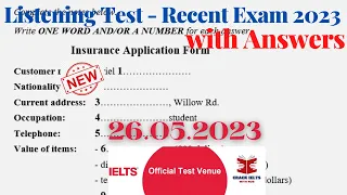 IELTS Listening Actual Test 2023 with Answers | 26.05.2023