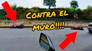 Se fue contra el muro!!! levanta la moto accidente rumbo a 3 marías