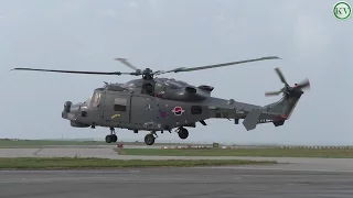 AW159 Wildcat, ZZ544, Newquay Airport, Startup and lift