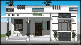 गाँव के लिए 4 Room का लाजवाब डिजाइन | 35x47 3D Home Design | Gopal Architecture