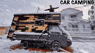 [SNOW CAR CAMPING]DIY a truck camper | Alone in nature | 6