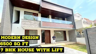 Modern Design 6500 Sq Ft Luxury Triple Story 7 BHK House With Lift at Panchkula , Haryana