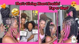 HOW TO DO KNOTLESS BOX BRAIDS🌺 MIX PINK COLOR + HEART BRAIDS BOB | STEP BY STEP TUTORIAL FT.#ULAHAIR