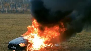 Russian YouTuber Burns Down His Luxury Car  | Mercedes-AMG GT 63 S