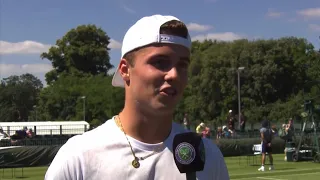 Arthur Fery’s post match interview after winning first round qualifying at Wimbledon 2022