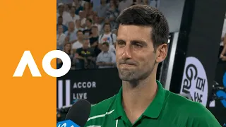 Novak Djokovic: "Respect to Roger for coming out tonight" | Australian Open 2020 On-Court Interview