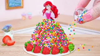 Pull Me Up Cake | Beautiful Miniature Ariel Princess Cake Decorating With Strawberry | Mini Cakes