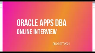 Oracle Apps dba Interview  with US Top MNC in USA