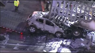 1 killed in fiery crash on I-95 in Miami.