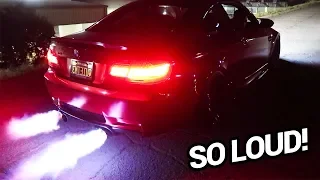 BMW E92 M3 LOUD Exhaust Install!! (HUGE FLAMES!)