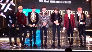 161202 - 2016 MAMA MNET Asia Music Awards - BTS winning Artist of the Year (Fancam)