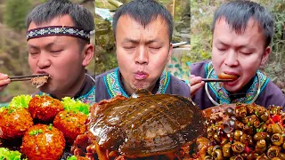 【ASMR MUKBANG】Strange Food Collection Guys Challenge Special Food, Fish Balls, Turtle Soup