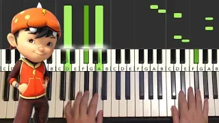 BoBoiBoy Movie 2 Theme Song - Fire & Water (Piano Tutorial Lesson)