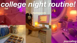 COLLEGE NIGHT ROUTINE 🌙 productive, homework, journaling, reading, baking, etc