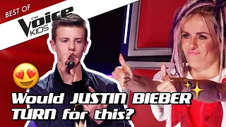 TOP 10 | AWESOME JUSTIN BIEBER covers in The Voice Kids 👏