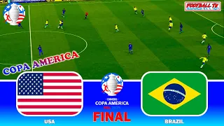 USA vs Brazil - Final Copa America 2024 | Full Match All Goals | eFootball PES Gameplay PC