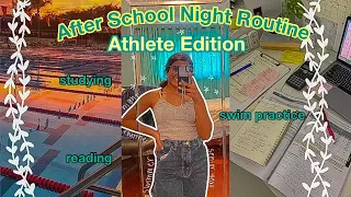 :･ﾟ✧My AFTERSCHOOL Night ROUTINE - HIGHSCHOOL ATHLETE: swim practice, homework...🏊🏻 :･.☽