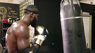 DEONTAY WILDER: DESTROYING HEAVY BAG WITH JAB, WITH WARNING TO LUIS ORTIZ AND TYSON FURY !!