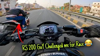 RS 200 Guy Challenged me for Race 😂 | Crazy Wheelies on Z900 🚀