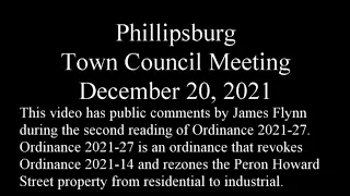 12-20-2021 Phillipsburg Town Council Meeting -James Flynn Public Comments on ordinance 2021-27