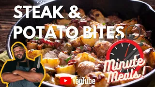 How to make Garlic Butter Steak and Potato Bites ⏰ One Minute Recipe