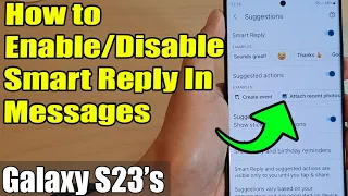 Galaxy S23's: How to Enable/Disable Smart Reply In Messages