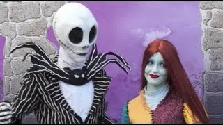 Jack Skellington & Sally meet guests at Disney World for the first time - Nightmare before Christmas