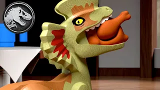 El desastre de la cena de los dinosaurios | LEGO JURASSIC WORLD: LEYENDA DE LA ISLA NUBLAR