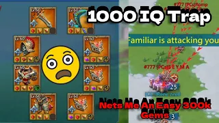 1000 IQ traps End In Massive Gang Bang On My Solo Trap. Easy 300k Gems 😁. Lords Mobile.