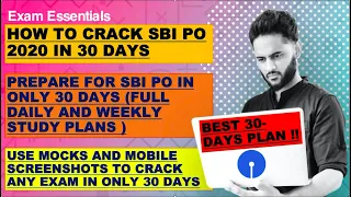 HOW TO PREPARE FOR SBI PO 2020 | BEST "PRELIMS+MAINS" PLAN (30 DAYS STRATEGY) #sbi_po #ibps_po #ibps