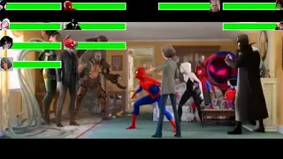 Spider-Man: Into the Spider-Verse (2018) House Fight with healthbars