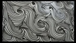 Black and white abstract drawing technique