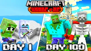 Minecraft Hardcore | Zombie and Skeleton Survive 100 Days on Abounded Diorite Island!!!